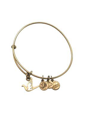 Alex & Ani Gold-Tone Charm Bracelet With Dove Circular Pendants